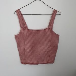 American Eagle, Size Large, Pink and white plaid